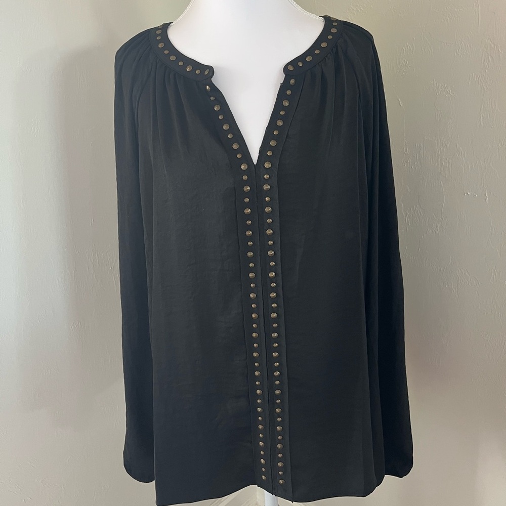 Vince Camuto Black Top with Gold Studs